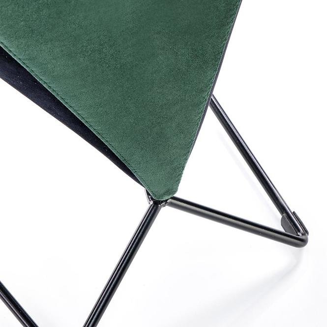 Szék K485 velvet/fém sötét  zöld  44x63x96