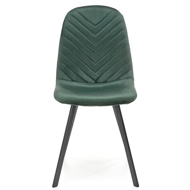 Szék K462 velvet/fém sötét  zöld 45x57x82