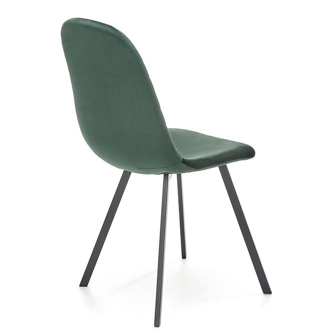 Szék K462 velvet/fém sötét  zöld 45x57x82