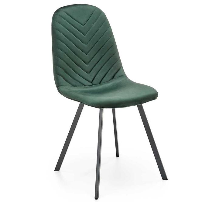 Szék K462 velvet/fém sötét  zöld 45x57x82