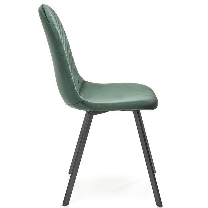 Szék K462 velvet/fém sötét  zöld 45x57x82