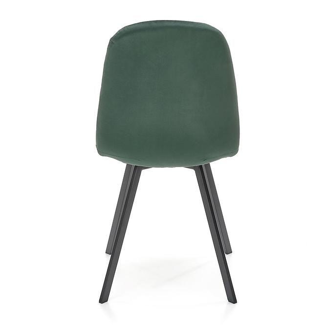 Szék K462 velvet/fém sötét  zöld 45x57x82