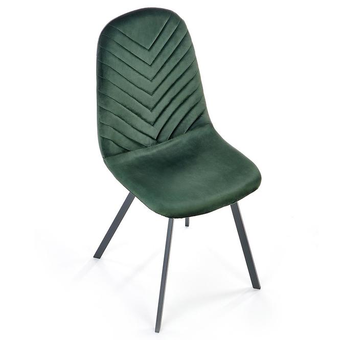 Szék K462 velvet/fém sötét  zöld 45x57x82