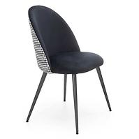 Szék K478 velvet/szövet/fém fekete/fehér 49x54x84