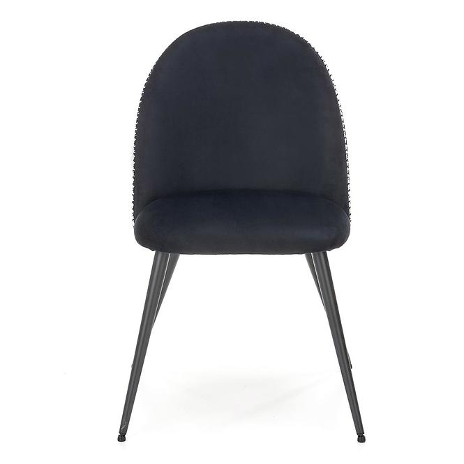 Szék K478 velvet/szövet/fém fekete/fehér 49x54x84