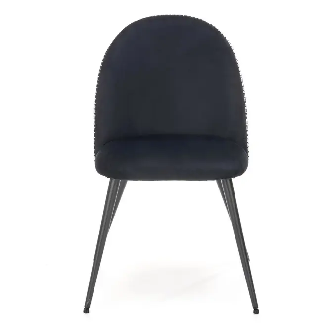 Szék K478 velvet/szövet/fém fekete/fehér 49x54x84,2