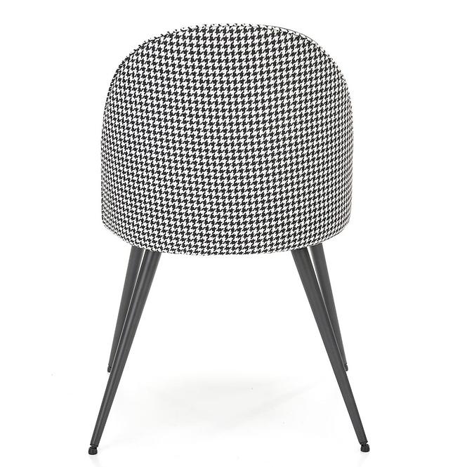 Szék K478 velvet/szövet/fém fekete/fehér 49x54x84