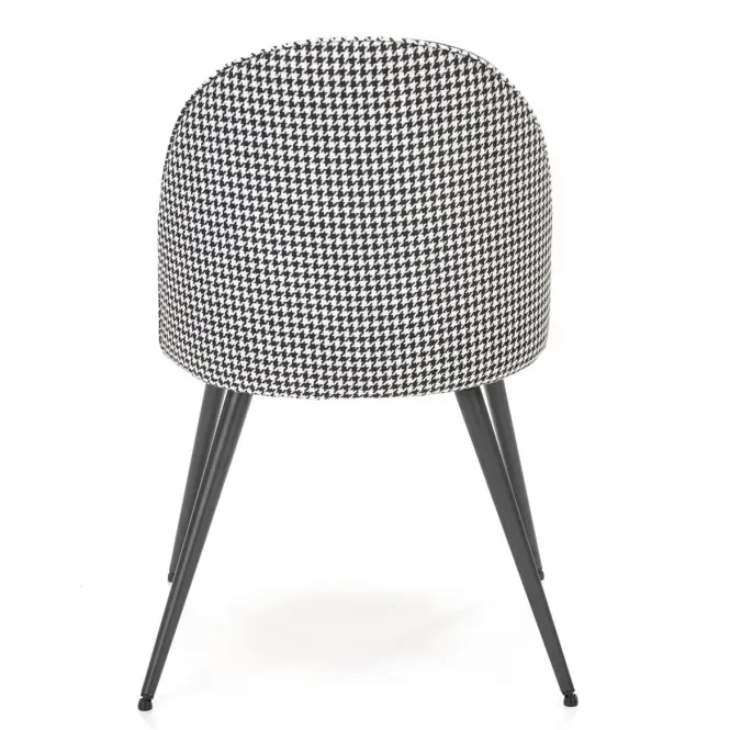 Szék K478 velvet/szövet/fém fekete/fehér 49x54x84,3