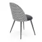 Szék K478 velvet/szövet/fém fekete/fehér 49x54x84,4