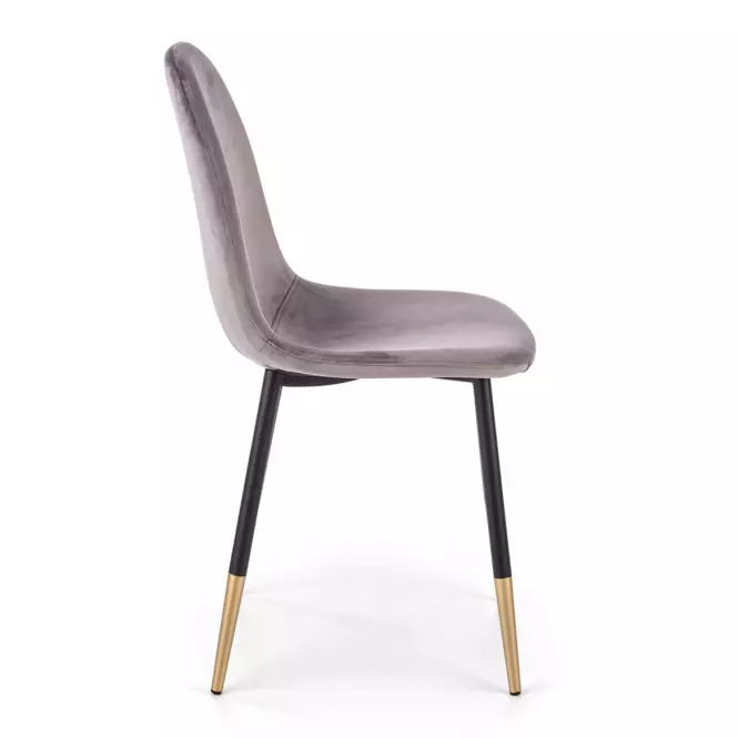 Szék K379 velvet/fém hamu 45x48x88