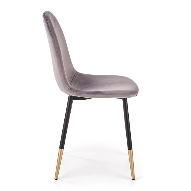 Szék K379 velvet/fém hamu 45x48x88