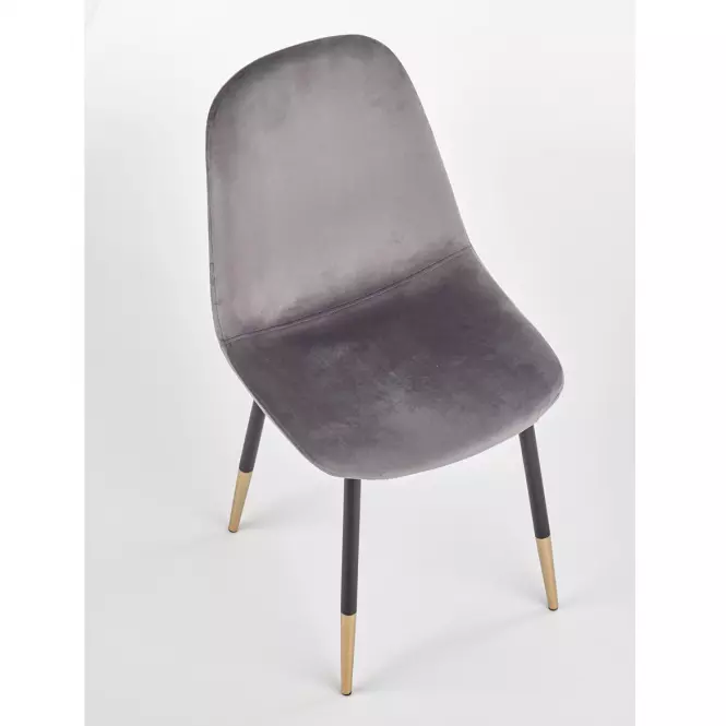 Szék K379 velvet/fém hamu 45x48x88