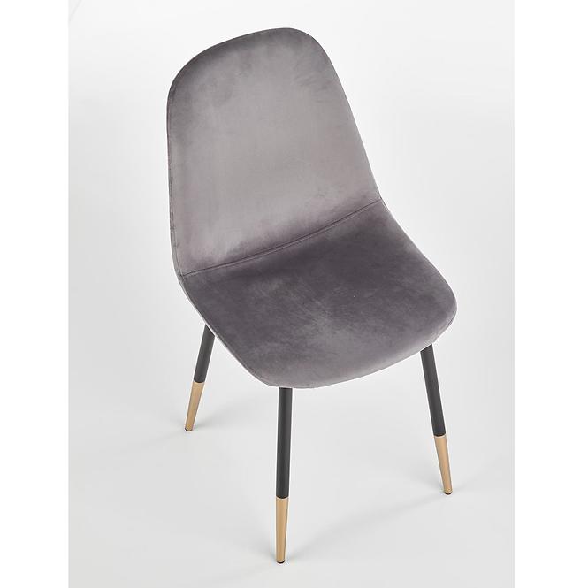 Szék K379 velvet/fém hamu 45x48x88
