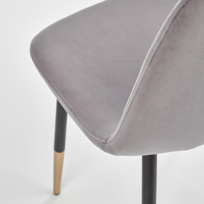 Szék K379 velvet/fém hamu 45x48x88