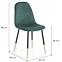 Szék K379 velvet/fém sötét  zöld 45x48x88,10