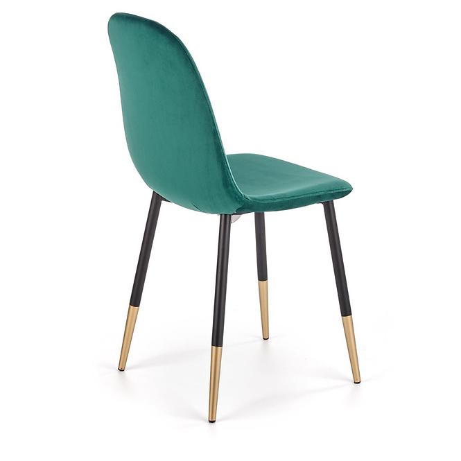 Szék K379 velvet/fém sötét  zöld 45x48x88