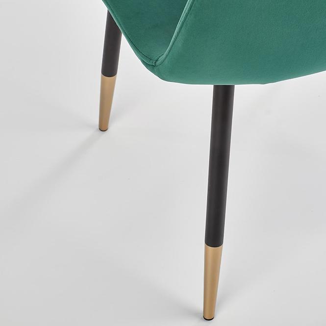 Szék K379 velvet/fém sötét  zöld 45x48x88