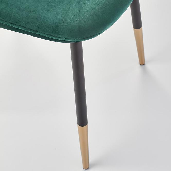 Szék K379 velvet/fém sötét  zöld 45x48x88