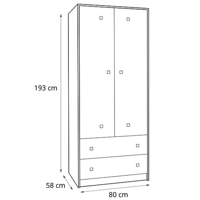 Szekrény Tommy 2 80 cm grafit/enigma