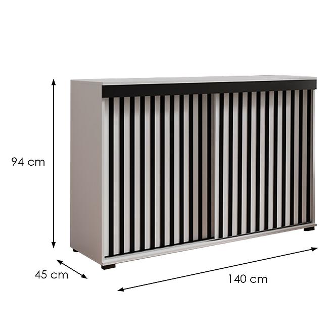 Komód Malani duplo 140 fehér+fekete,2