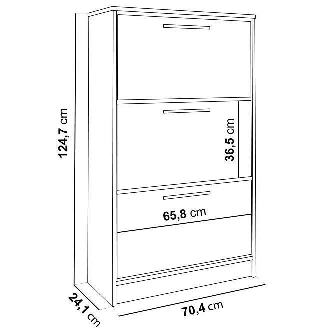 Cipősszekrény SZNB01 tölgy craft arany+fekete,3