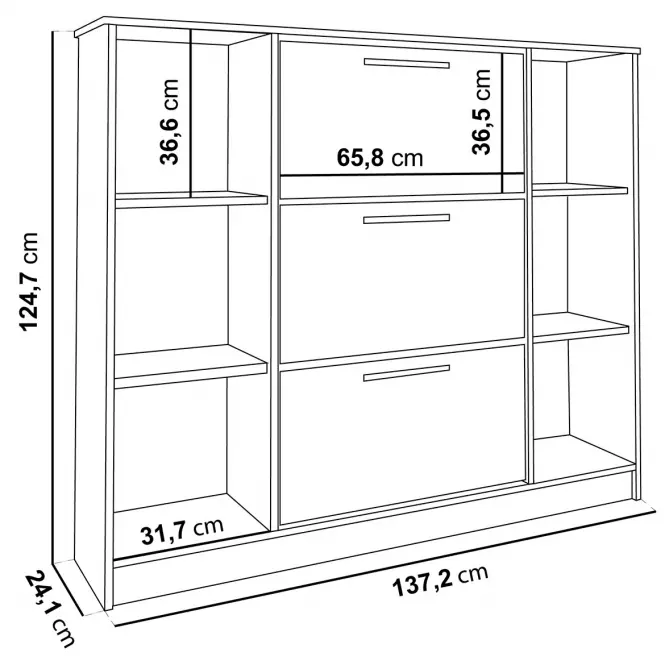 Cipősszekrény SZNB02 tölgy craft arany+fekete