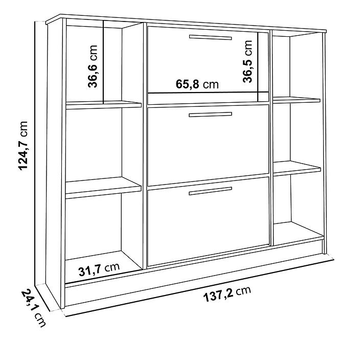 Cipősszekrény SZNB02D fehér+fekete