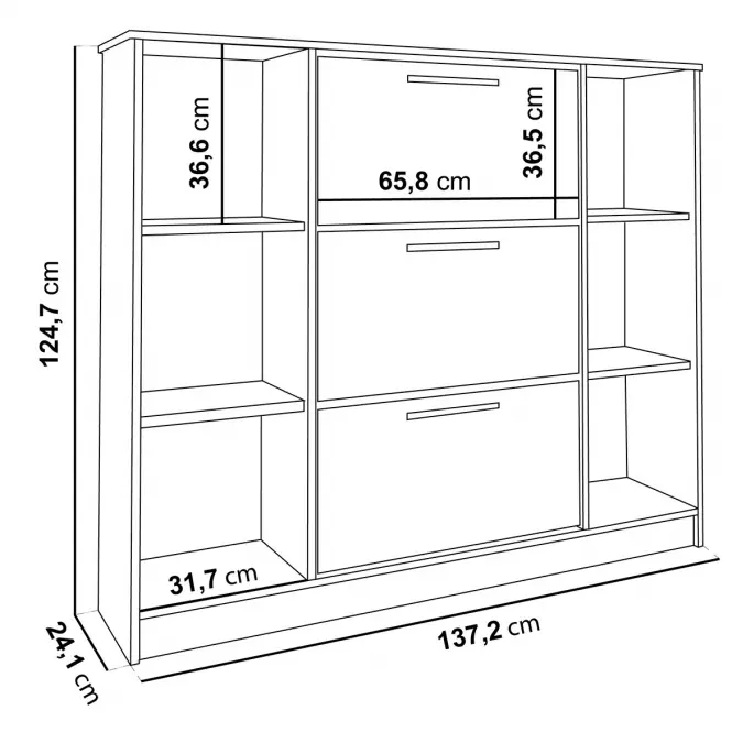 Cipősszekrény SZNB02D fehér+fekete,3
