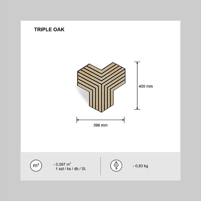 Fa falpanel Triple tölgy MDF