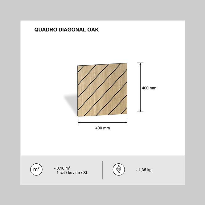 Fa falpanel Quadro Diagonal tölgy 40x40 cm MDF