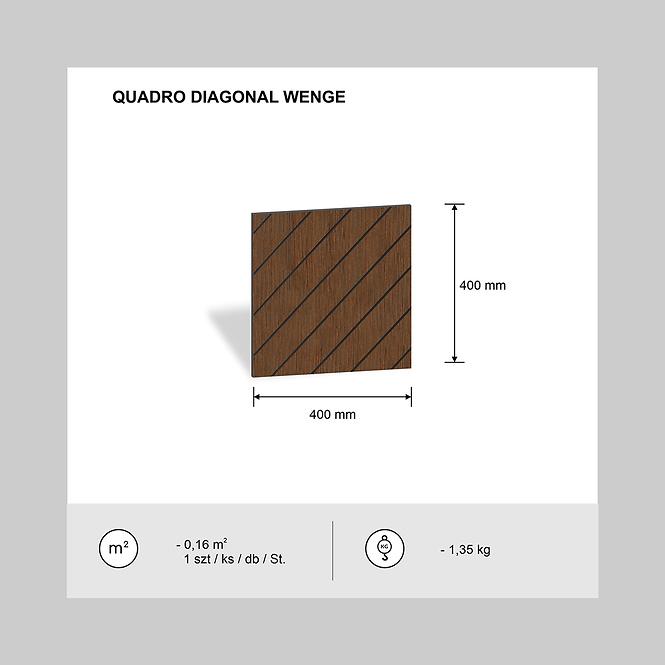 Fa falpanel Quadro Diagonal Wenge 40x40 cm MDF