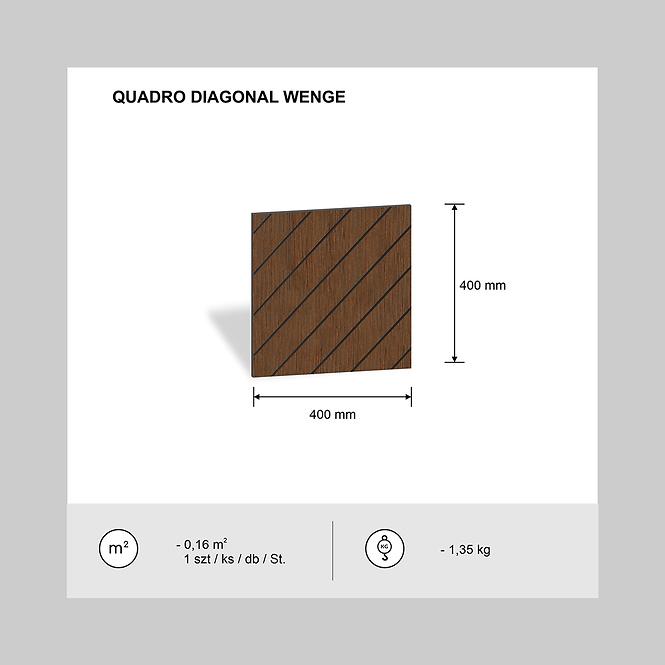 Fa falpanel Quadro Diagonal Wenge 40x40 cm MDF,2