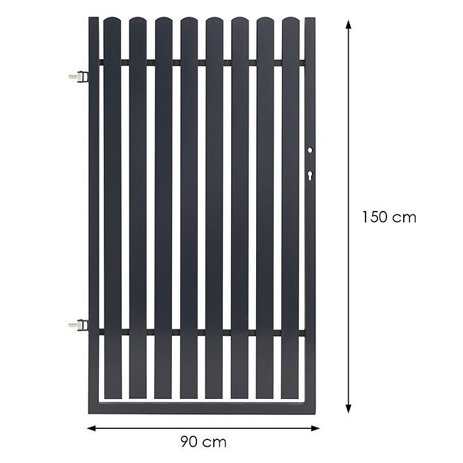 Kerti kapu Mia bal 90x150 RAL 7016