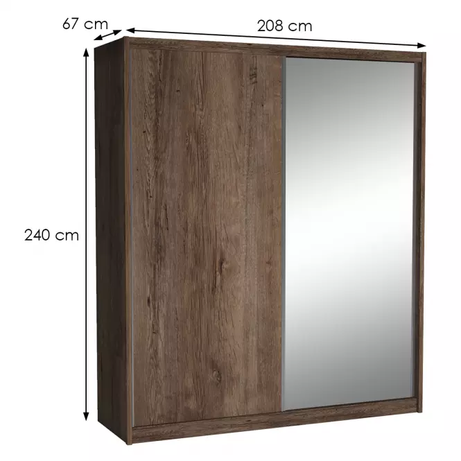 Szekrény Maciej 208 cm tükör-tölgy lefkas,2