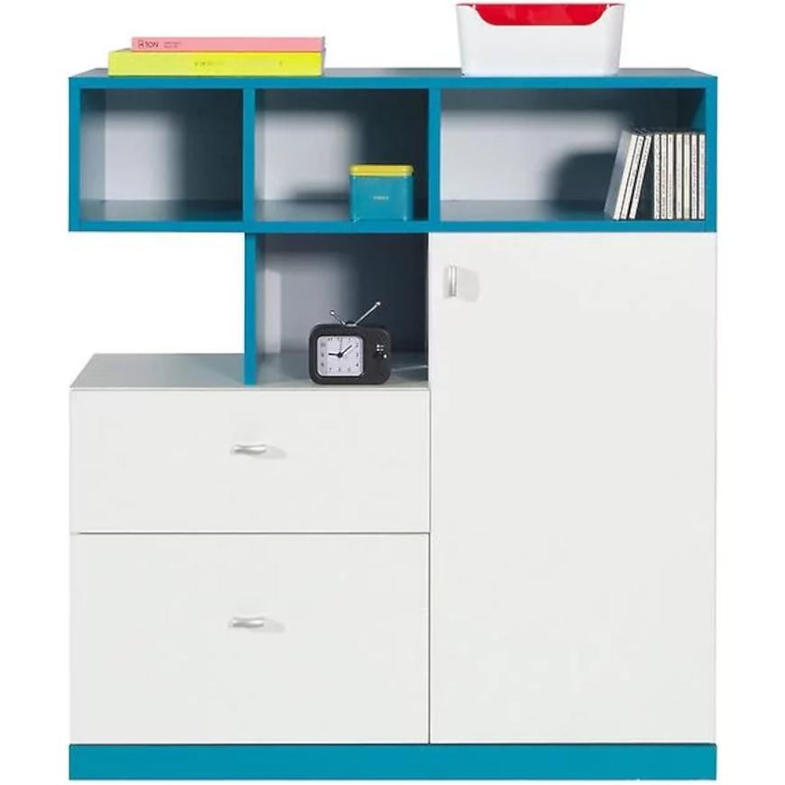 Komód Mobi MO-9 90 fehér/türkiz