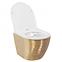 Függő WC csésze Carlo Mini Rimless Gold Brush/White,2