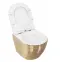 Függő WC csésze Carlo Mini Rimless Gold Brush/White,4