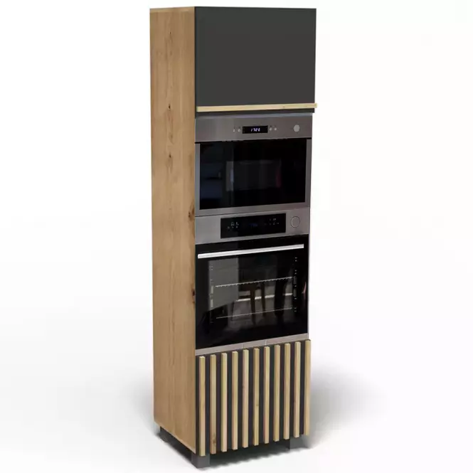 Konyhaszekrény Lucjan 60kpm2f2100 artisan/fekete