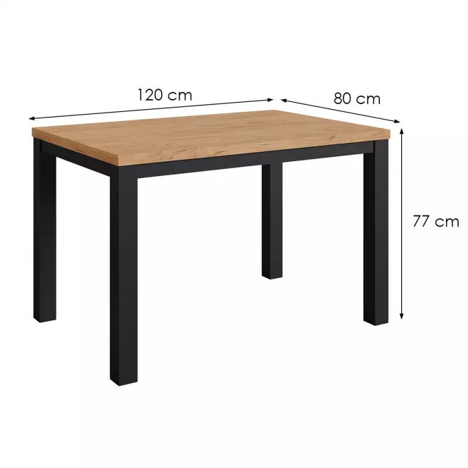 Asztal Oskar d120 fekete/craft,2