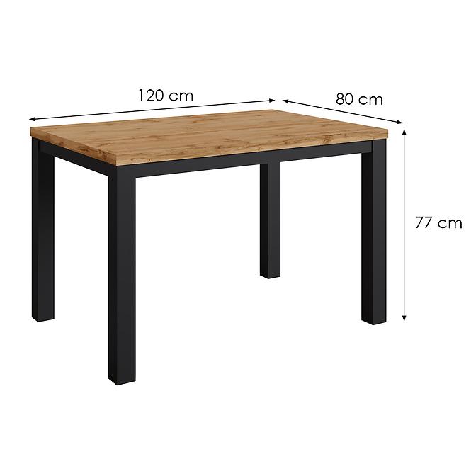 Asztal Oskar d120 fekete/wotan