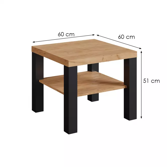 Dohányzóasztal  Olaf VII fekete/craft