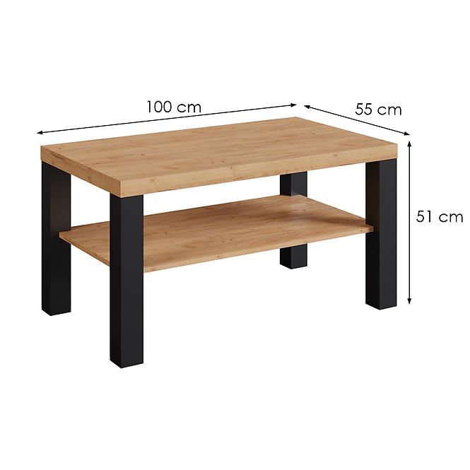 Dohányzóasztal  Olaf XI fekete/craft