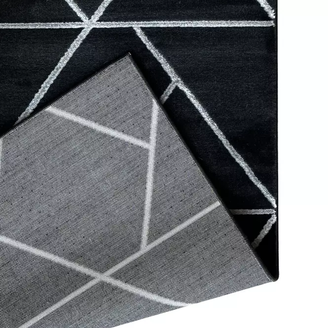 Szőnyeg Frisee Diamond 1,33/1,9 B0052 fekete/ezüst