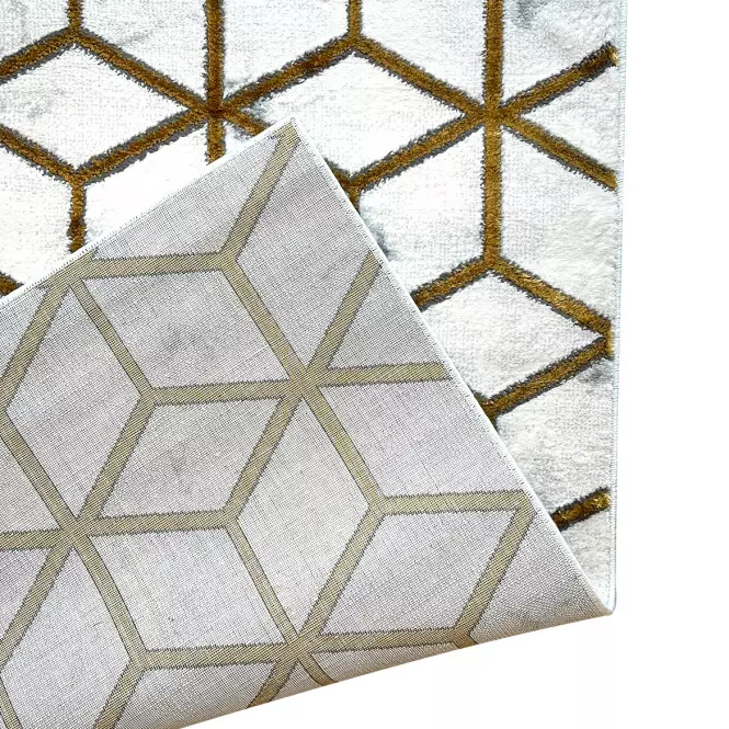 Szőnyeg Frisee Diamond 1,33/1,9 B0072 fehér/arany