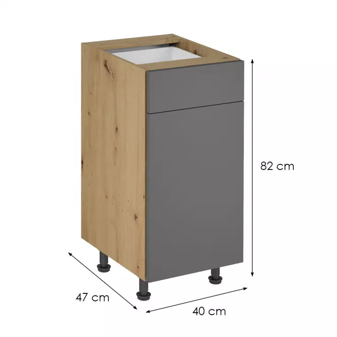 Konyhaszekrény Langen d40s1 push grey,2