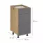 Konyhaszekrény Langen d40s3 push grey,2