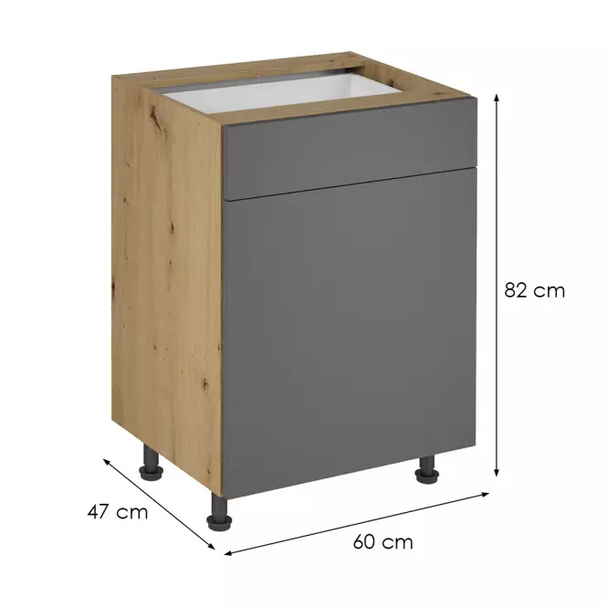 Konyhaszekrény Langen d60s1 push grey