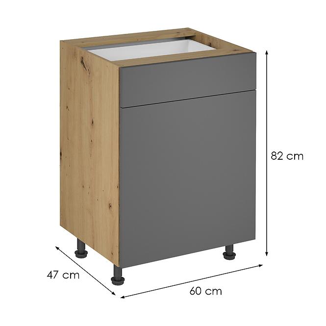 Konyhaszekrény Langen d60s1 push grey