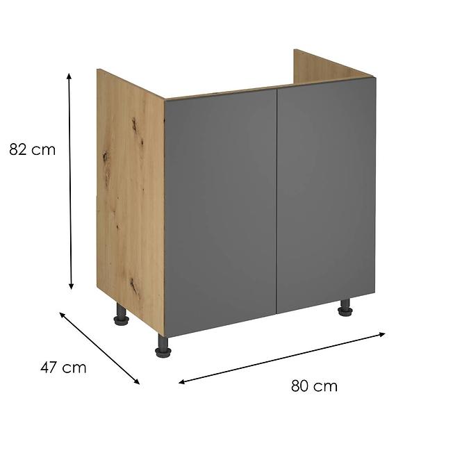 Konyhaszekrény Langen D80Z grey,2