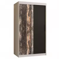 Szekrény Rustic 100 fehér/fekete